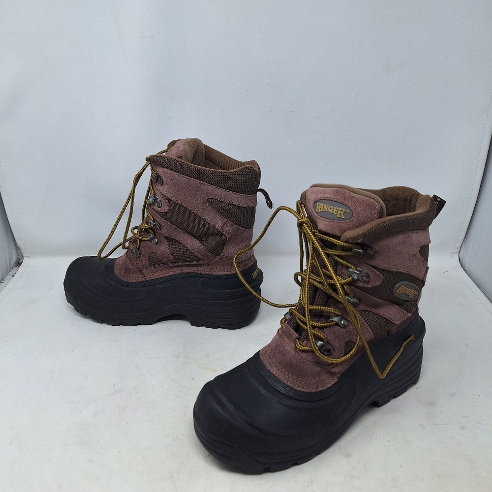 Ranger Lark Burgundy Suede Brown Winter Duck Boots Insulated Outdoor Size 8
